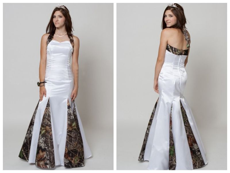 mermaid camo wedding dress