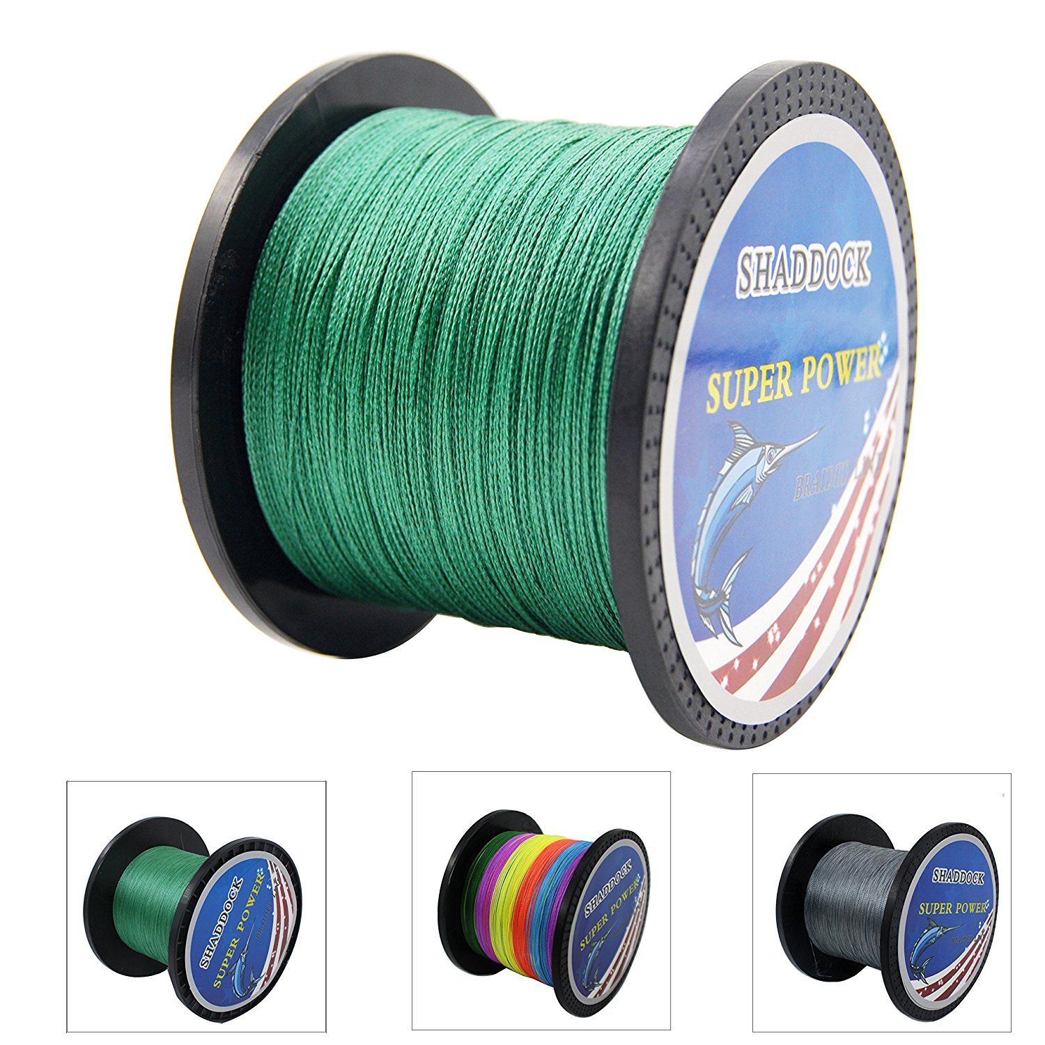Super Strong PE Braided Fishing Line 4 Strands 300/500M 12-100LB Fishing Wire US 