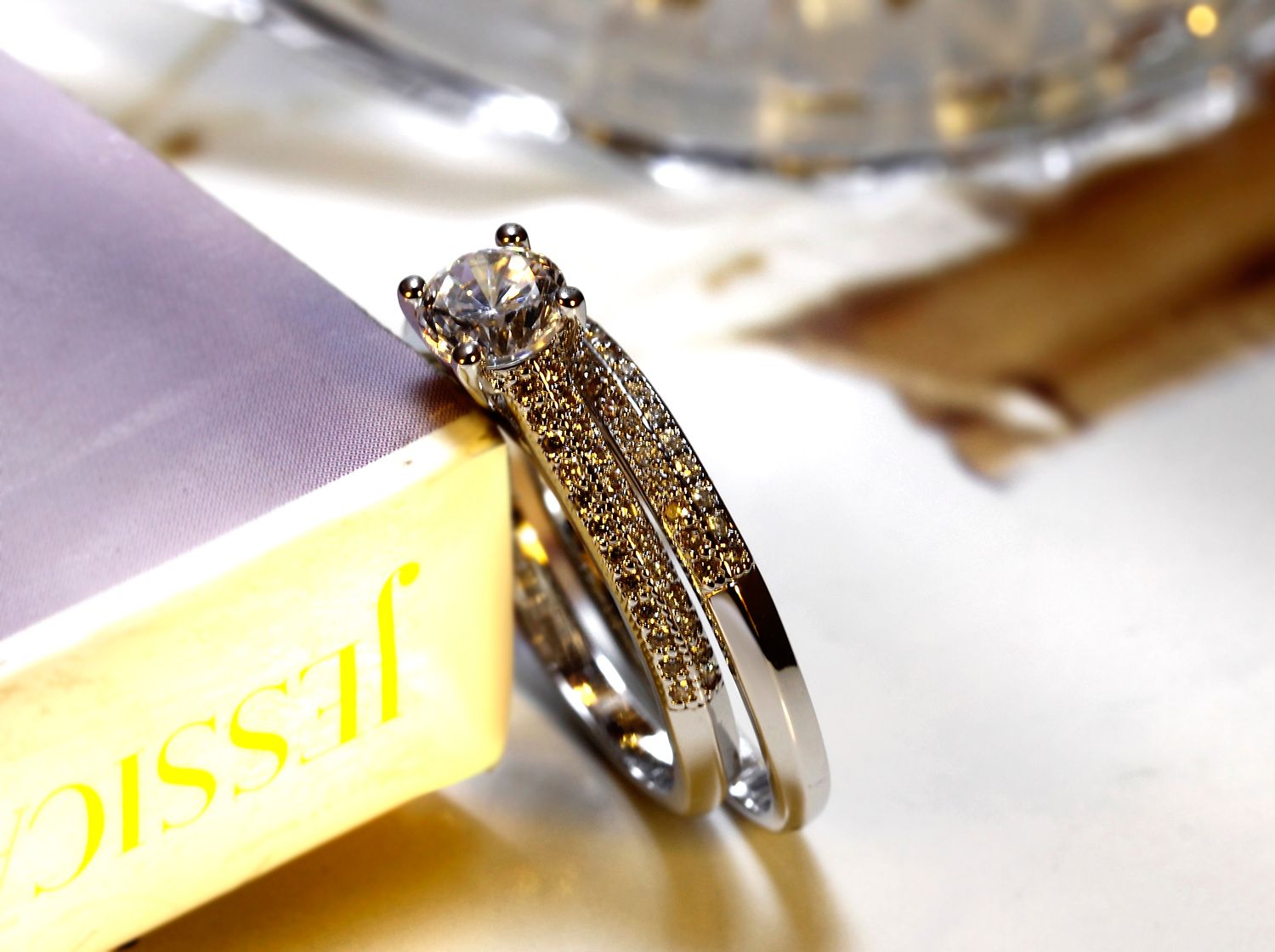 Hers finishing weddings cincin matrimonio disimpan magicianuk Discount Bridal Wedding Rings Set 18K Gold Ring White Gold Plate Party