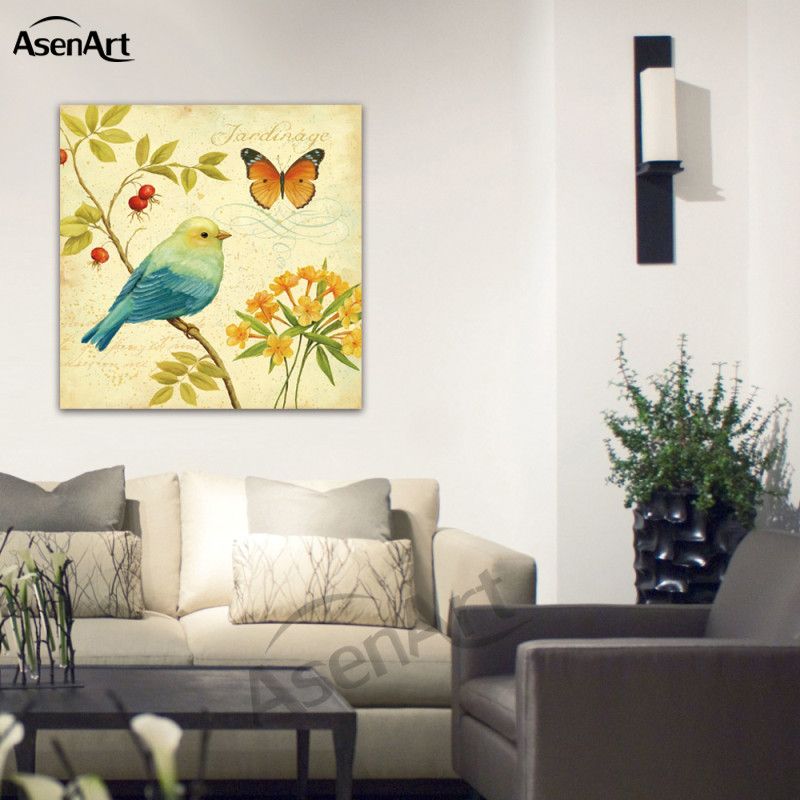 2020 Bird Canvas Painting Tree Branch Beautiful Butterfly Pictures For Living Room Canvas Prints Home Decoration Wall Art Unframed From Asenart 10 5 Dhgate Com