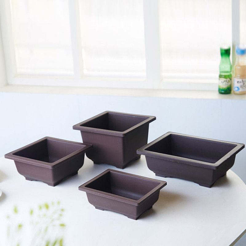 Flower Pot Plastic Succulents Balcony Rectangle Bonsai Nursery Planter