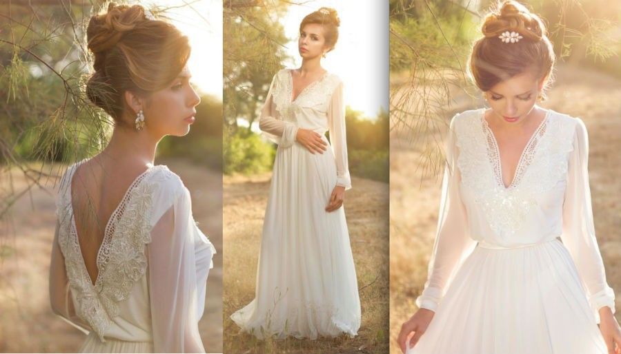 empire waist boho wedding dress