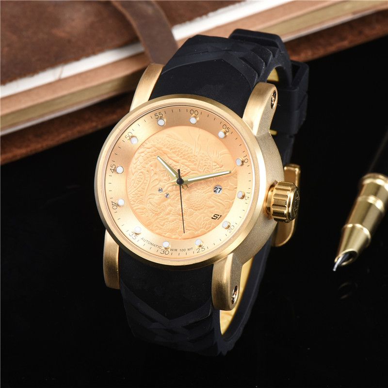 Acquistare 2018 Ultima Versione Orologi Dubai Marche Famose Orologio Uomo  Soldato Orologio Doro Con Cinturino In Gomma Siliconica Economico |  Consegna Veloce E Qualità | It.Dhgate