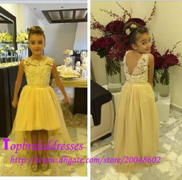 yellow and white flower girl dresses