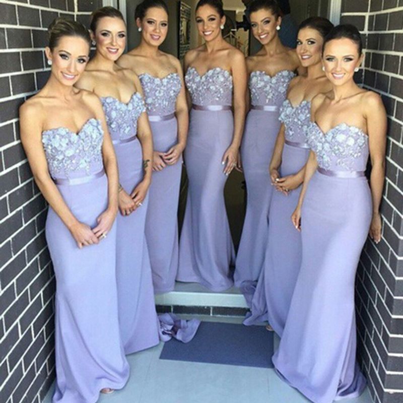 Acquistare Abiti Da Sposa Lilla Abiti A Buon Mercato Elegante Abito Da  Damigella Donore Abito Da Damigella Sirena Guaina Appliques Sweetheart  Scoinline Fiori Personalizzati Economico | Consegna Veloce E Qualità |  DHgate Italy