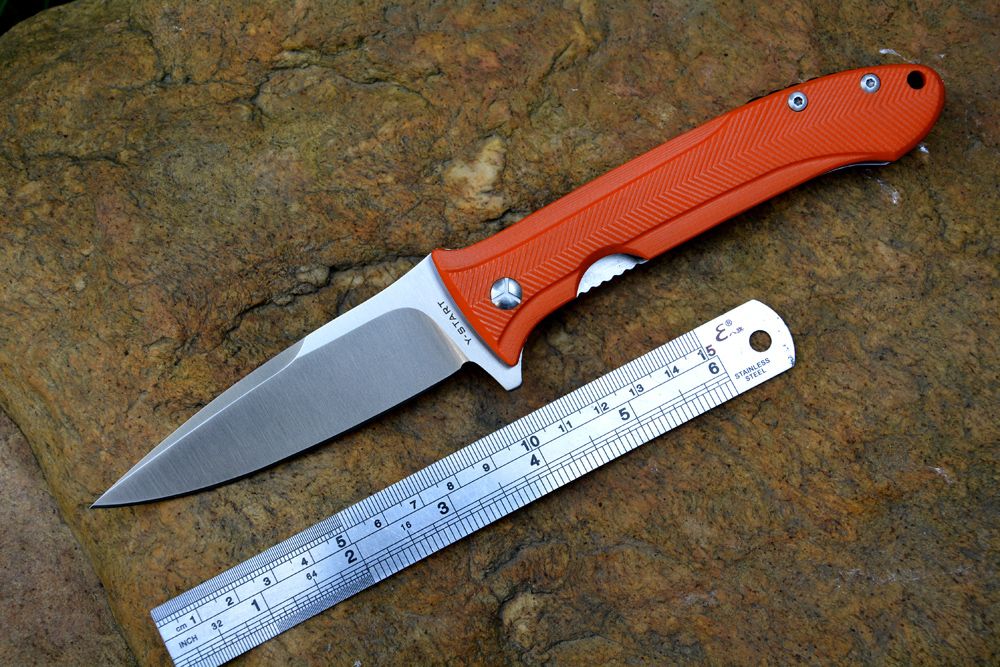 Y START Knife 9Cr18MoV Blade Bearing Washer G10 Handle Pocket Knife