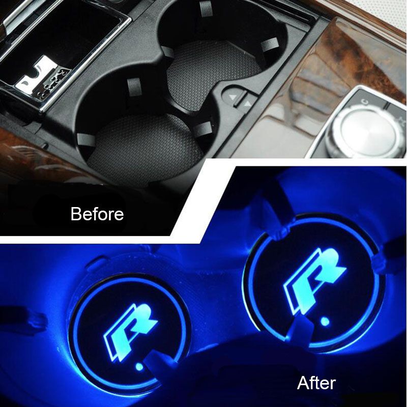 Grosshandel Set Auto Multicolor Led R Cup Coaster Fur Volkswagen Vw Golf Gti Scirocco Passat B6 Touran Tiguan Jetta Mk4 Mk5 Mk6 Polo Cc Von
