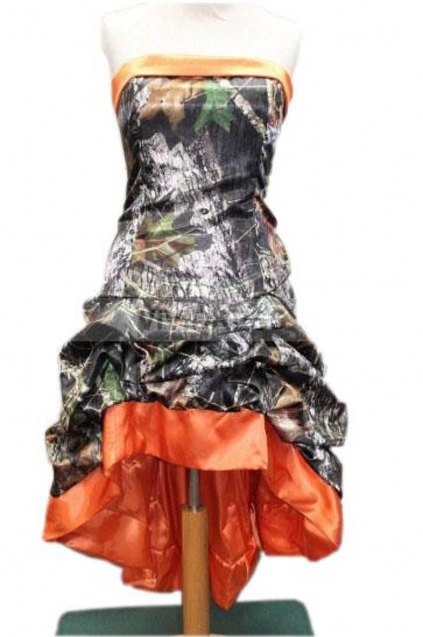 orange camouflage wedding dresses