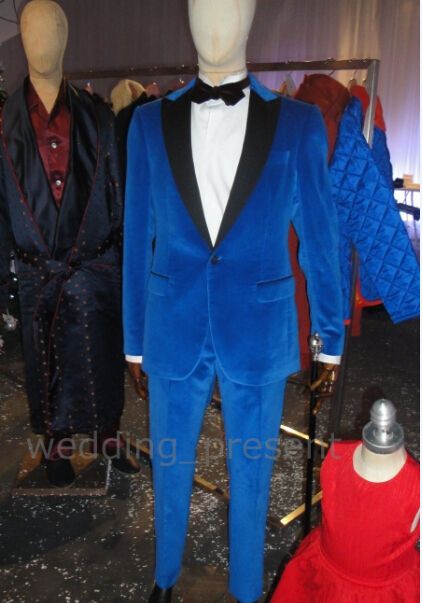 royal blue velvet pants