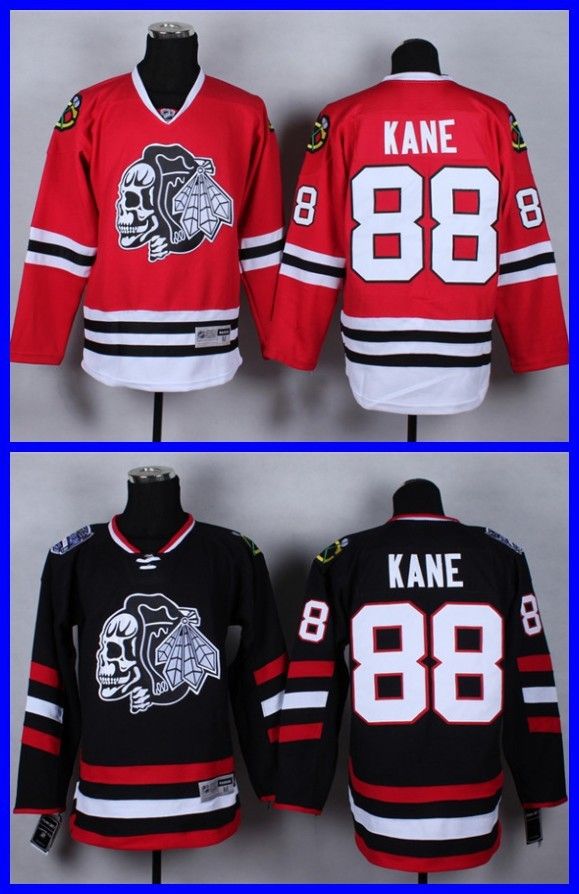 skull chicago blackhawks jersey