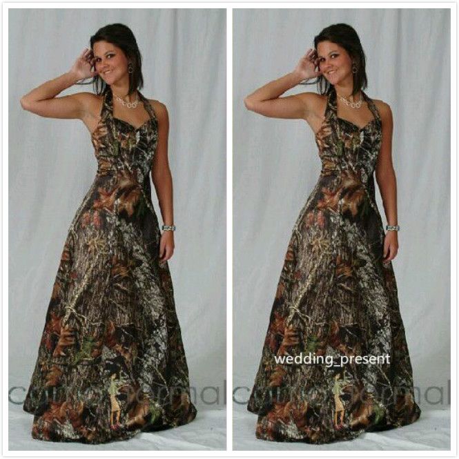 camo maid of honor dresses