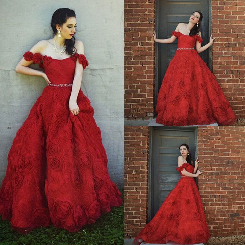 old fashioned red dress