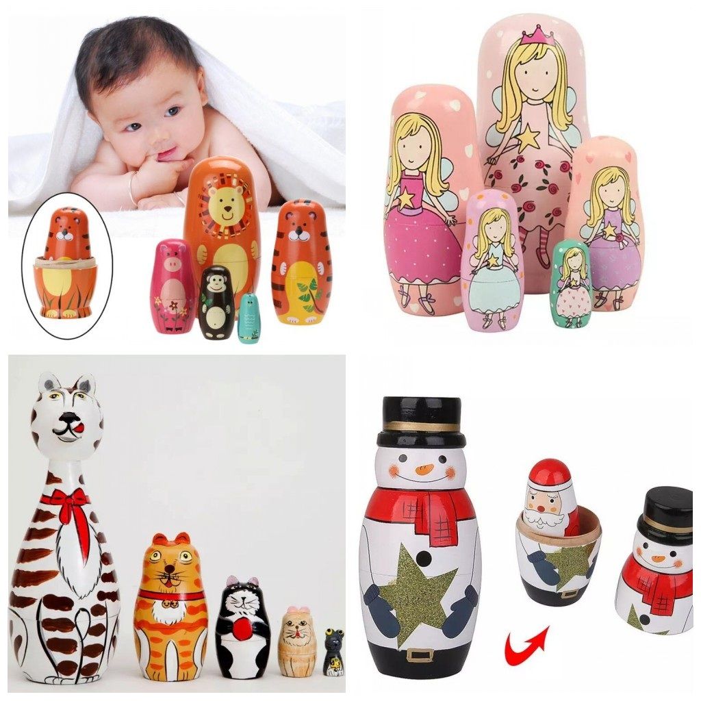 5pcs/set Wooden Russian Nesting Dolls Braid Cartoon Traditional Matryoshka Dolls Wooden Animal Paint Nesting Dolls Wooden Animal Paint Nesti 5pcs/set Wooden Russian Nesting Dolls Braid Cartoon Traditional Matryoshka Dolls Wooden Animal Paint Nesting Dolls Wooden Animal Paint Nesti