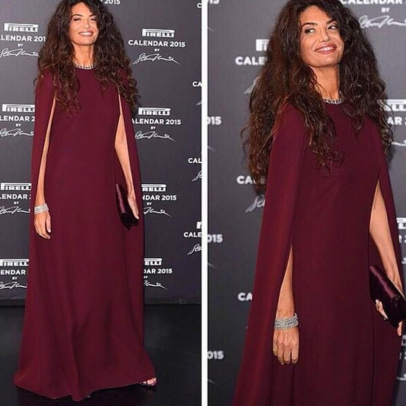 celebrity burgundy dress