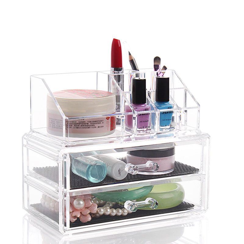 2019 Drawer Clear Acrylic Crystal Cosmetic Organizer Makeup Case