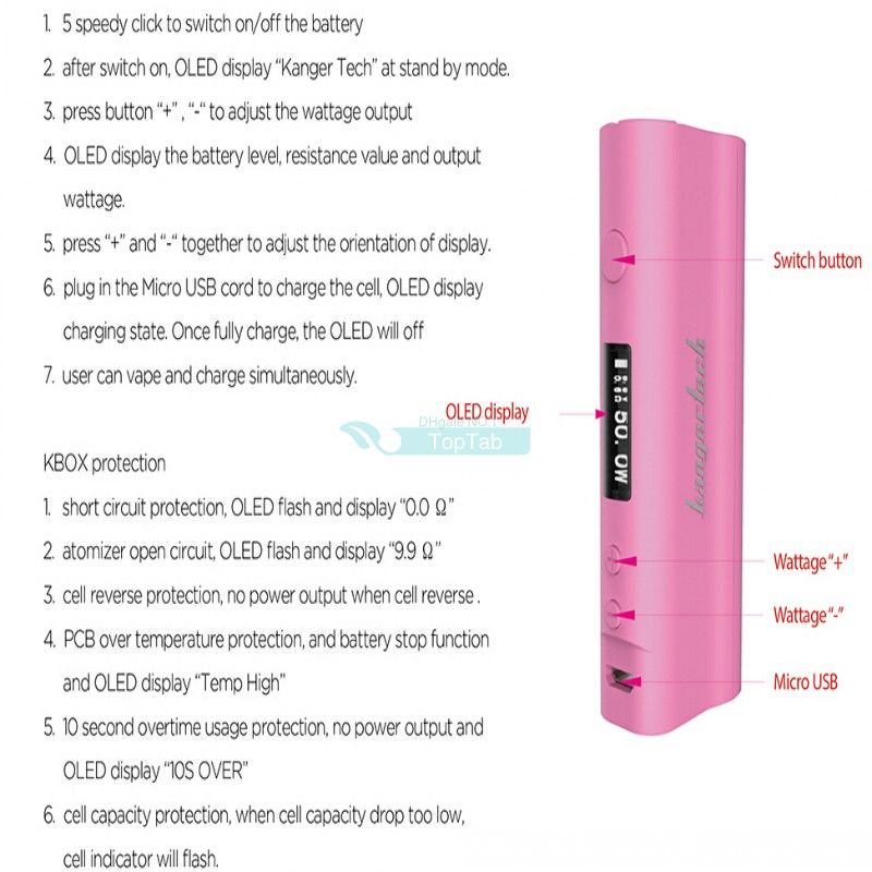 Best Kanger Kit Original Subox Nano Starter Kit Variable Wattage 50W