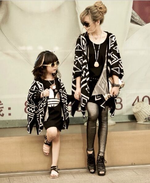 mom and daughter matching cardigans