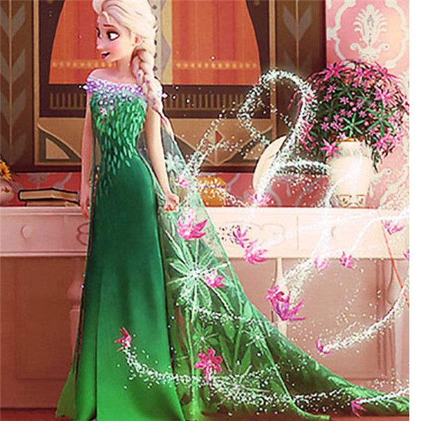 green elsa dress