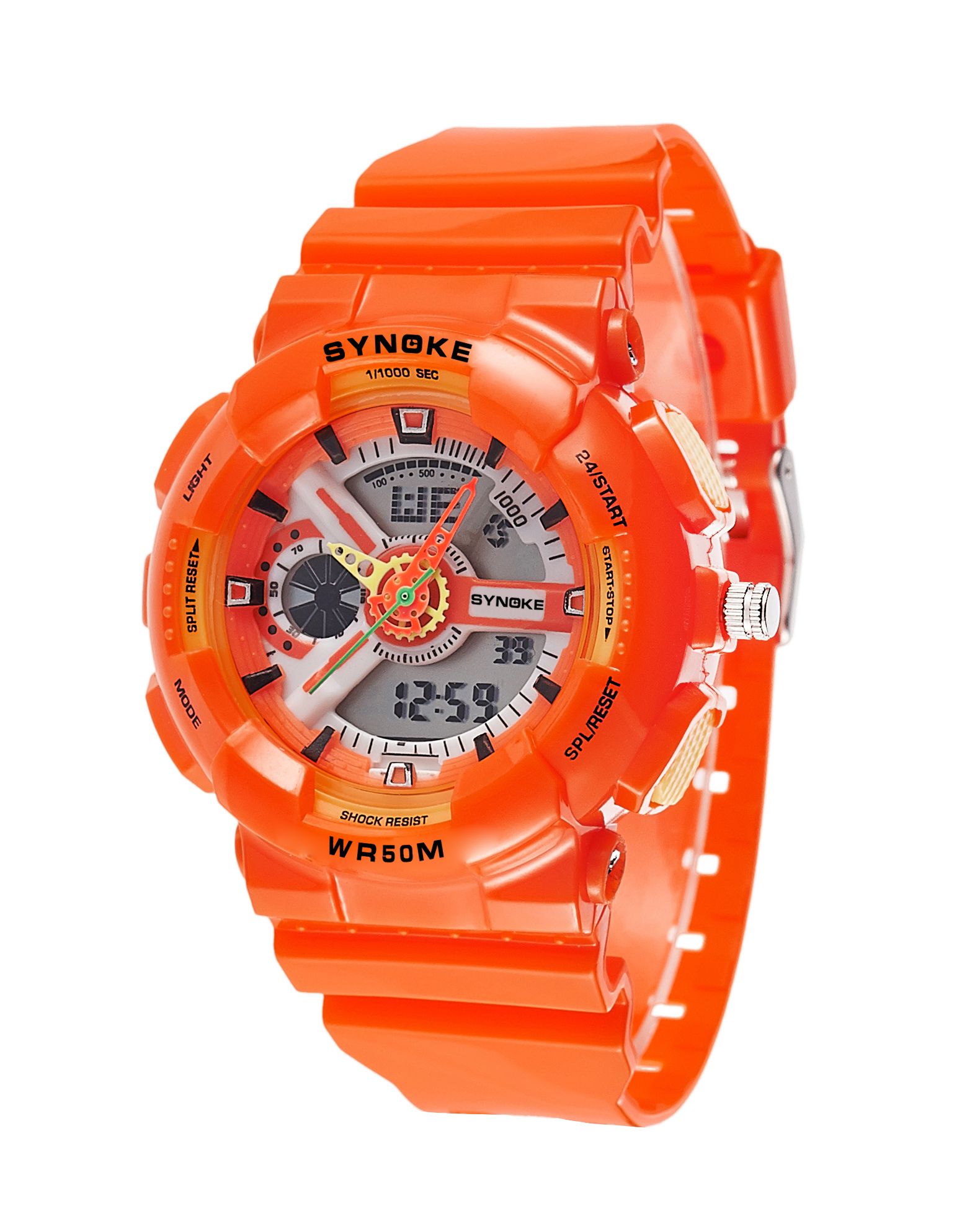 round dial digital watch