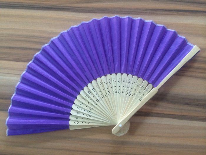 purple wedding hand fans