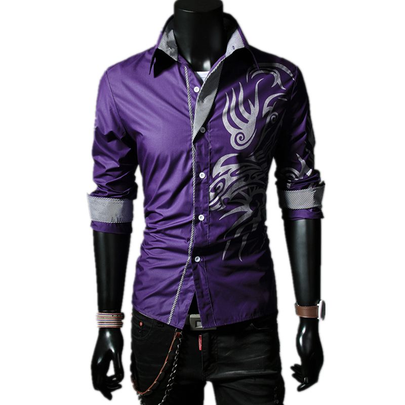 purple shirt mens outfit