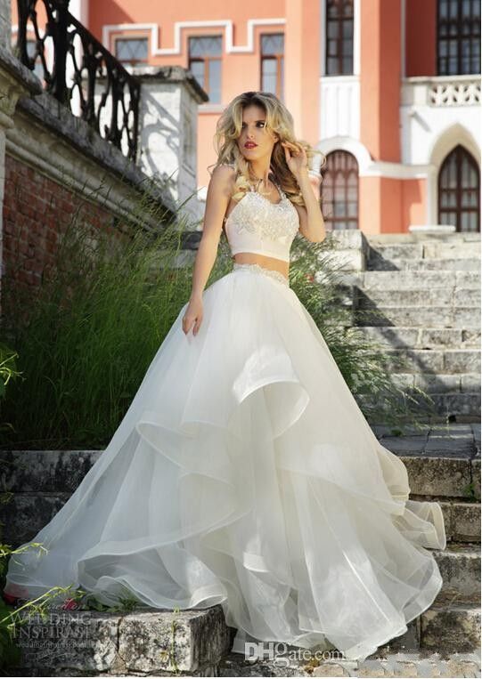 crop top wedding gown