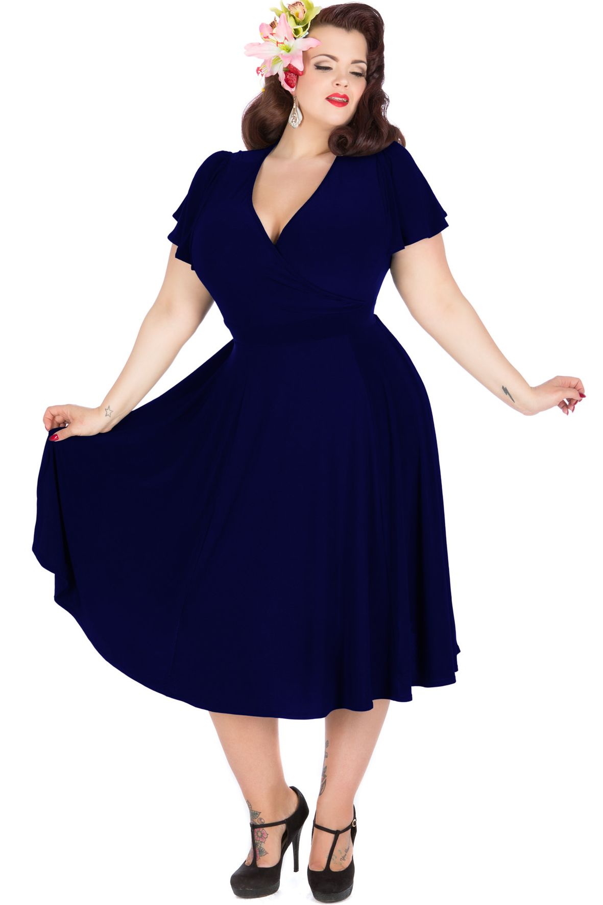 Grosshandel Vintage 50er Jahre Stil Plus Grosse Party Kleider Rockabilly Marineblau Audrey Hepburn Swing Kleid V Ausschnitt Tee Lange Short Prom Abendkleider Von Alinabridal 58 2 Auf De Dhgate Com Dhgate