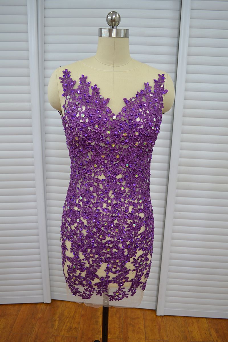 purple cocktail dresses under 50