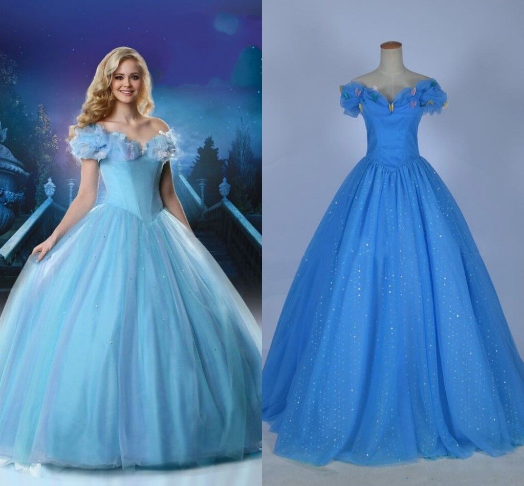 Acquista Cenerentola Abito Da Sposa 15 Movie Ball Gown Organza Pavimento Lunghezza Indietro Lace Up Foto Reali Bow Princess Blue Abiti Da Sposa A 111 34 Dal Bubblelu Dhgate Com