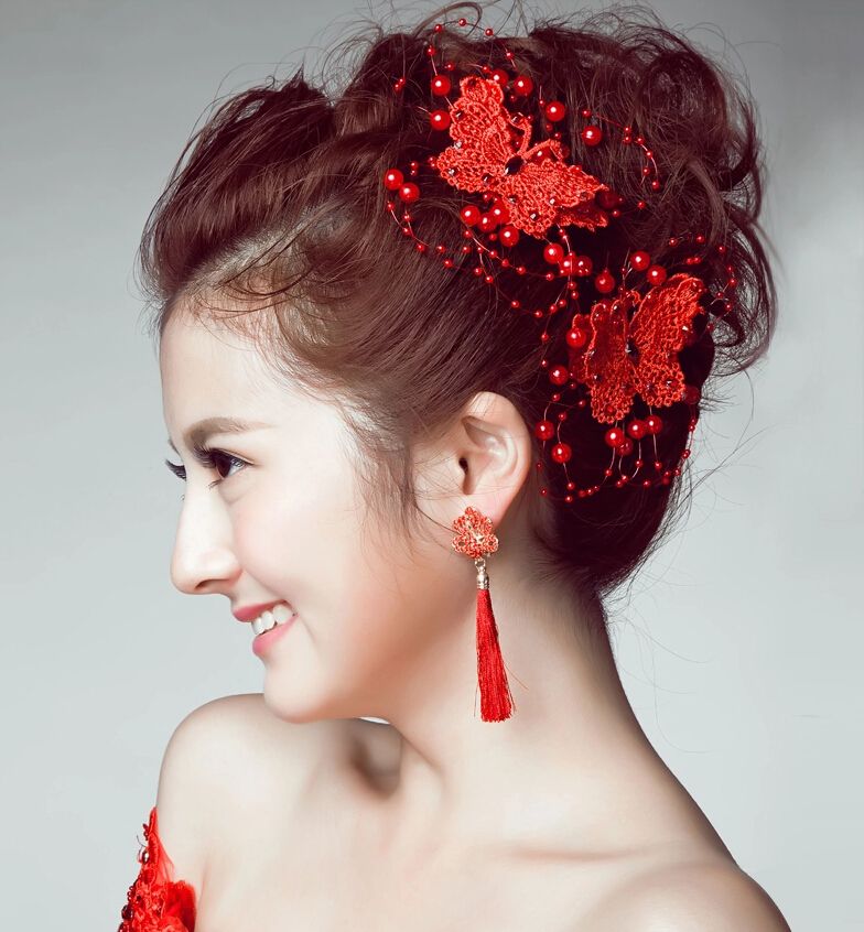 hair flower red