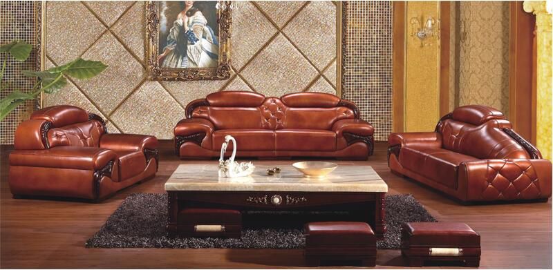 Leather Living Room Furniture W70854, Leather Sofas From China