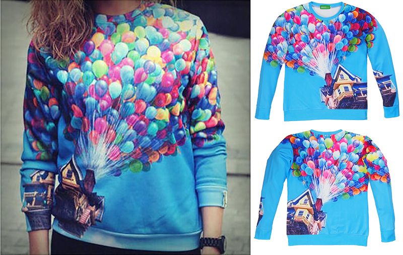 Mujeres Hombres Sudadera Unisex Suéter Parejas Sudaderas UP Película Globo 3D Novela Impresión Digital Camisetas Tops Mujeres Hombres Sudadera Unisex Suéter Parejas Sudaderas UP Película Globo 3D Novela Impresión Digital Camisetas Tops