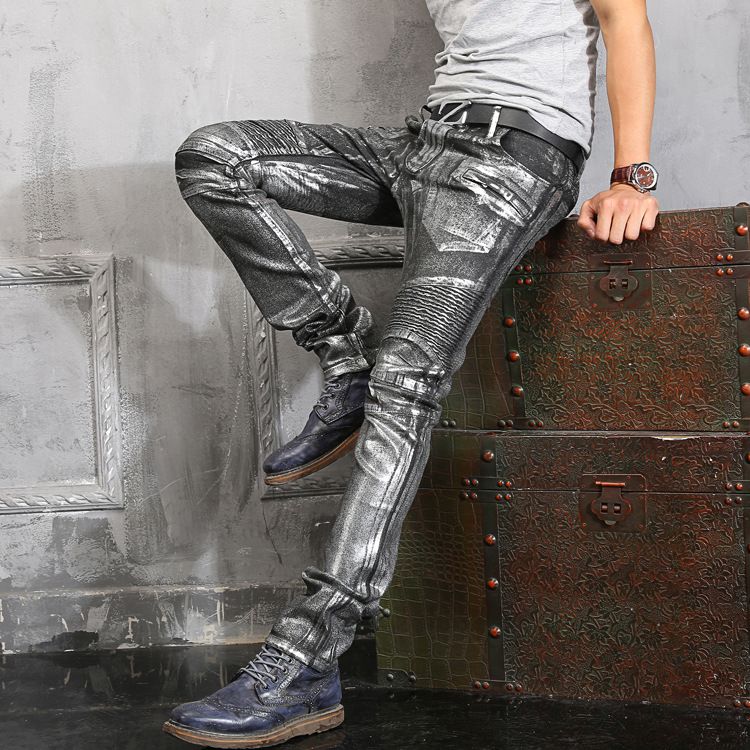 metallic pants silver