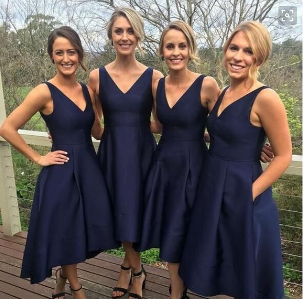 navy bridesmaid gown