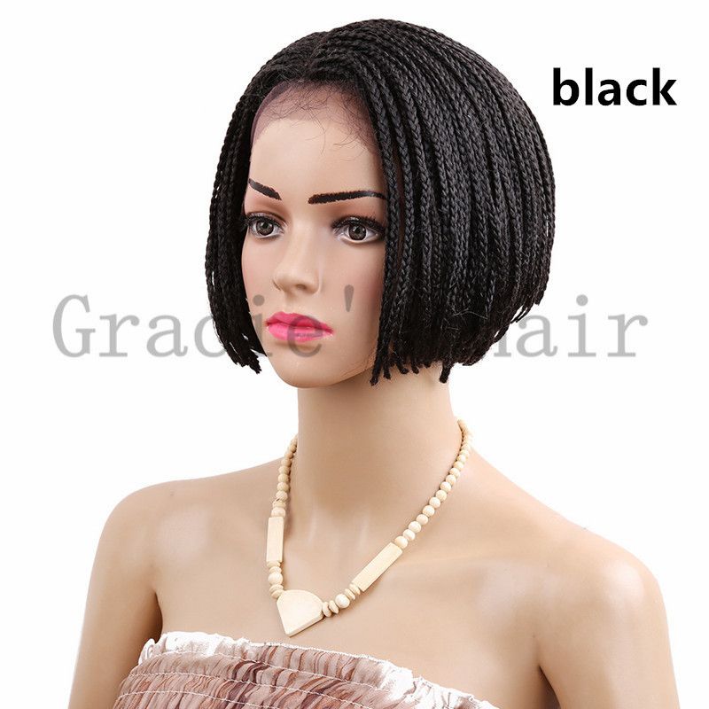 2019 Synthetic Lace Front Wig Ombre Crochet Box Braids Hair