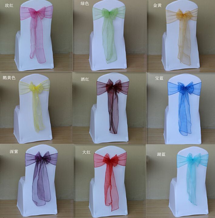 2018 chair sashes wedding party banquet pearl yarn diy chair ribbon