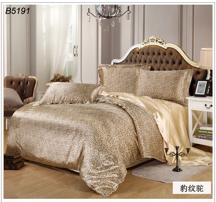 Lover Flower Silk Bedding Set Purple Tencel Bed Sets Violet Satin