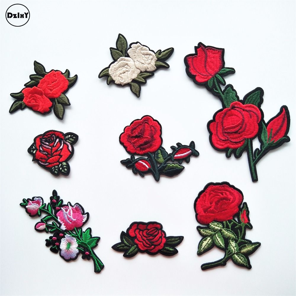 Compra 10 Unids / Lote Rosas Flores Parches Hierro Bordado En Parches Para  Ropa Diy Motivo Rayas Ropa Pegatinas Insignias Personalizadas @Q Barato |  Entrega Rápida Y Calidad | Es.Dhgate