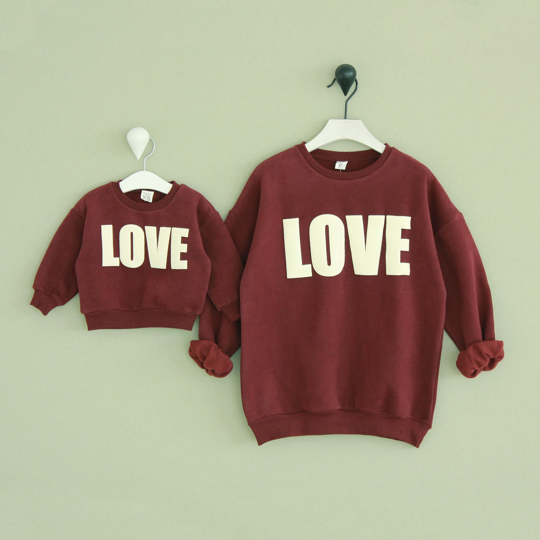 Moda Casual Mamá y Sudaderas con capucha Otoño Invierno Letters LOVE Sudaderas con capucha