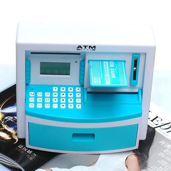 Money Safe Saving Box Cash Coin Piggy Bank Can Mini ATM Kids Toy Girls Gift Pink