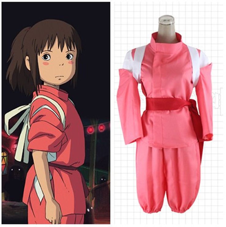 Anime Miyazaki Hayao Spirited Away Chihiro Ogino Sen Cosplay Costume Halloween