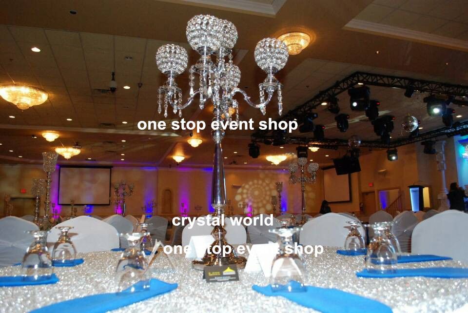 suporte de castiçal de cristal / carrinho de casamento candelabro / mesa central para o casamento / decoração da festa