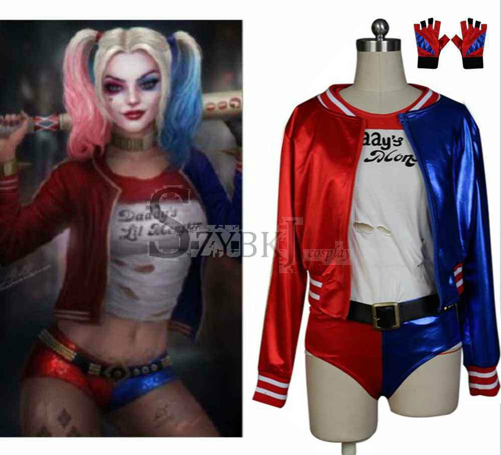 New Batman Dc Comics Suicide Squad Harley Quinn Costume Outfit Glove Full Set Movie Halloween Cosplay Costumes Szybkjaa0320 Couple Halloween Costumes Best Halloween Costumes From Fraway2015 35 93 Dhgate Com