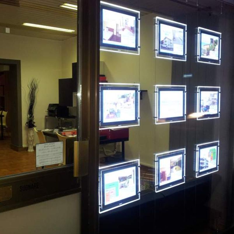 A3 /& A4 Real Estate Window Hanging Led Backlit Picture Frame Display Sign Holder