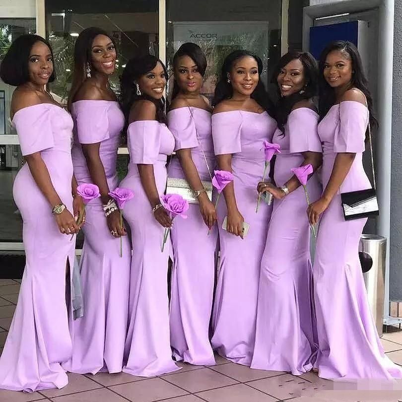 African Black Girl Mermaid Bridesmaid Dresses Off The Shoulder With ...