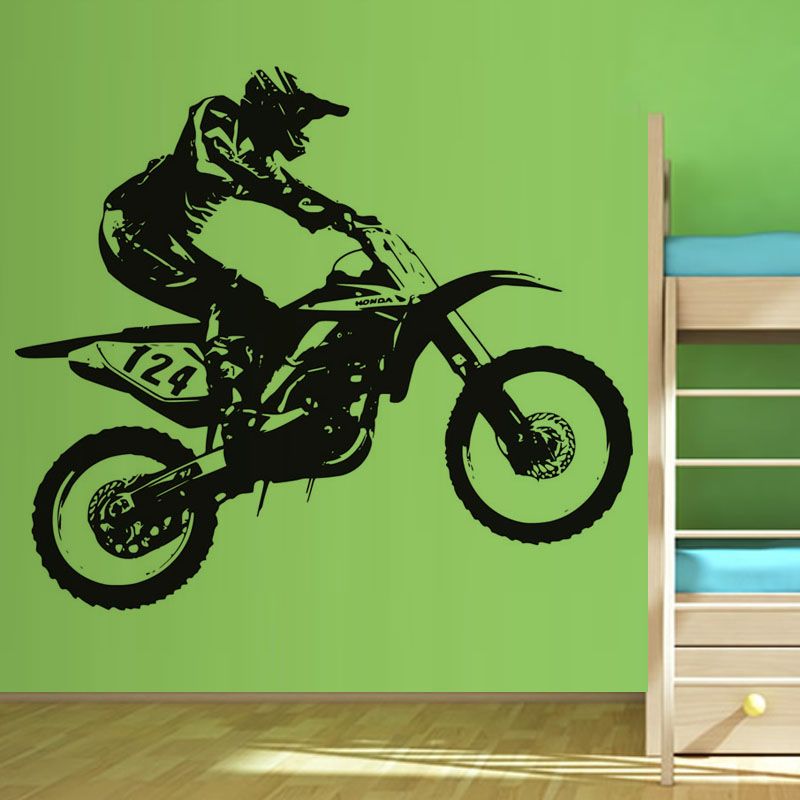 Compre Venda Quente Auto Adesivo Home Decor Pvc Etiqueta De Competencia Do Numero 124 Equitacao Do Piloto Motorbike Decalque Quarto Para Criancas De Lin100 154 94 Pt Dhgate Com