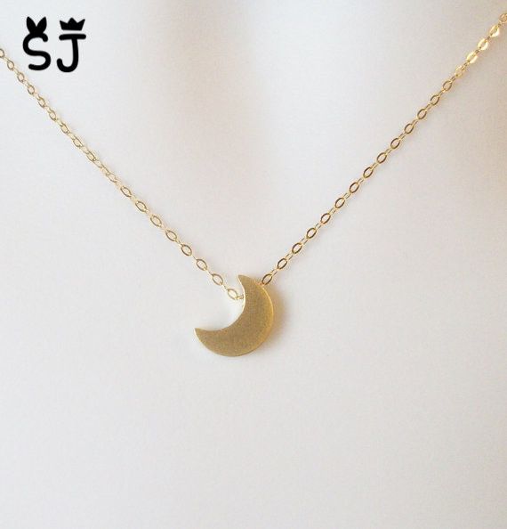 Whole Gold Silver Cute Small Half Moon Necklace Simple Crescent Little Galaxy Necklaces For Las N129 Jewelry Pendants