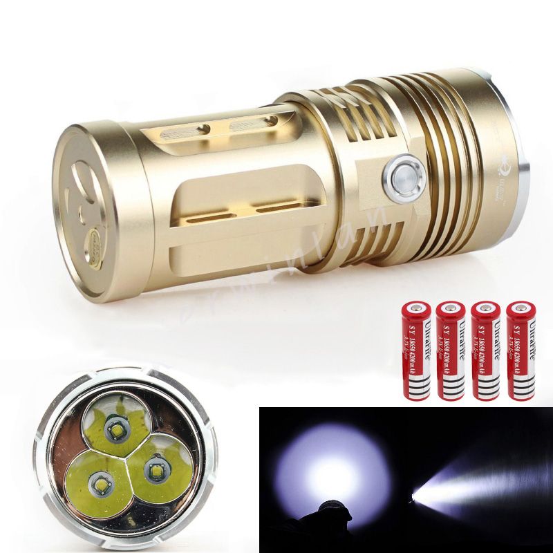 Super Bright 6000 Lumens 3 X Cree Xm T6 Led Lamp 3 Modes Flashlight With 4x 3 7v Battery For Indoor Outdoor Camping Tactical Flashlight Reviews Best Small Flashlight From Kerwinlan 28 65 Dhgate Com