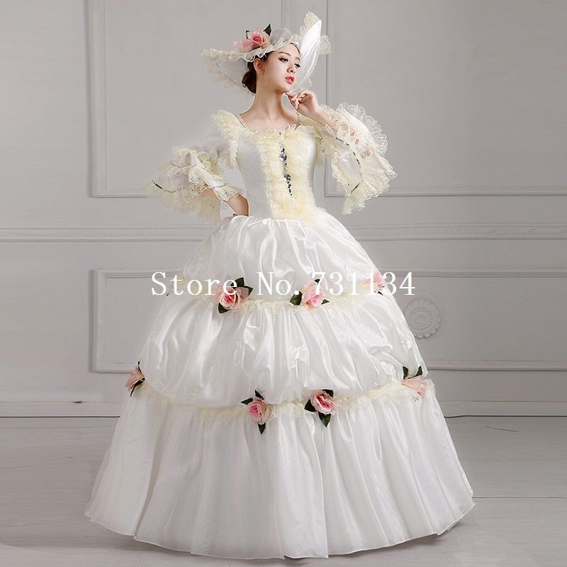 white victorian dress costume