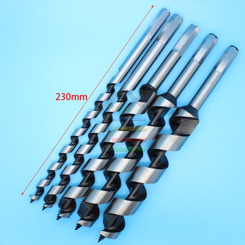 5PC PROFESSIONAL HEX WOOD AUGER DRILL BITS SET 10-25MM